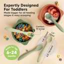 KeaBabies Silicone Baby Spoons, Self Feeding 6-12 months - 3-Pack Baby Weaning Eating Utensils, Toddler First Food Training Spoon, Infant, Kids Feeding Supplies Essential Set, Dishwasher-safe (Sage)