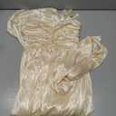 Women Bridesmaid Dress with Scarf Strapless Pleated Flowy Formal Evening Gown Maxi Dresses (Gold, S)