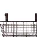 Spectrum Hanging Baskets for Organizing (Small, Bronze) - Grid Over the Cabinet Wire Basket for Kitchen or Bathroom - Door Hanging Storage Organizer for Cleaning Supplies, Washcloths, & Hand Towels