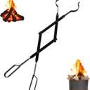 Heavy Duty 26'' Fire Pit Firewood Tongs, Portable Log Grabbers, for Fire Pits, Campfires, Wood Stoves, Camping, Bonfires, Indoor/Outdoor Fireplace Tool (Black)
