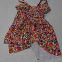 Women's Piece Floral Tankini Set Bow Tie Baby doll Tops with Bottoms Swimsuit (Medium)
