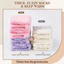 MARTIZA Womens Fuzzy Socks,6 Pairs Cozy Plush Fluffy Slipper Warm Soft Sleep Socks for Women Men Gifts