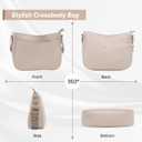 Vegan Leather Crossbody Bags for Women, Medium Cross Body Purse with Wide Adjustable Strap LightWeight (White)