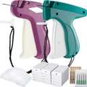 1112 Pieces Clothes Garment Tag Attacher Price Gun Applicator Machine 2 Inch Standard Plastic Fastener Barb Clothing Paper Size Name Tag Steel Needle for Boutique Store(Purple, Green)
