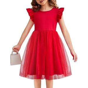 Flypigs Toddler Tutu Dress Girls Ruffle Tulle Dresses Cute Summer Party Princess Sundress for 120