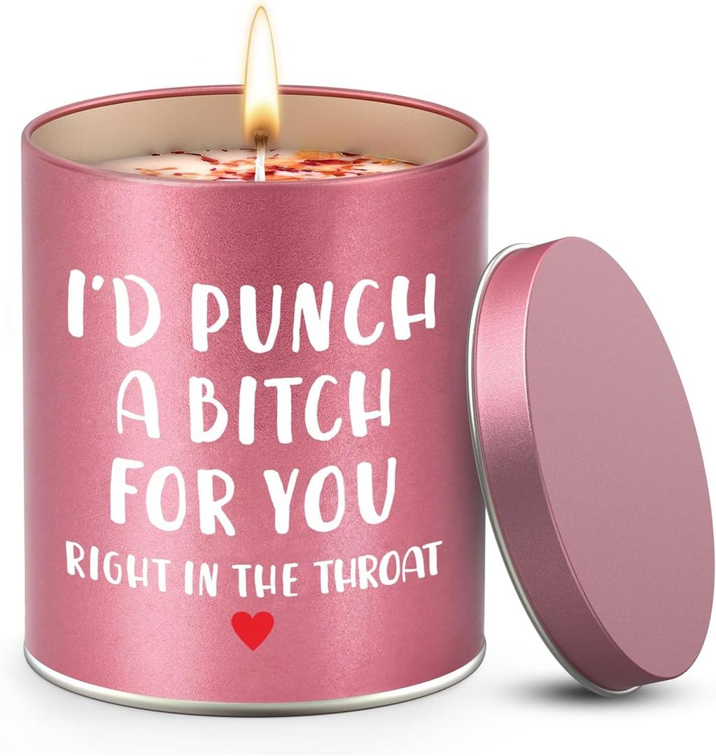 Birthday Gifts for Women,Valentines Galentines Day Gifts for Her Girlfriend,Mothers Day Gifts,Sister Gifts for Sisters,Friendship Gifts,Christmas Stocking Stuffers,Scented Candle Funny Gifts ldeas (Rose Gold)