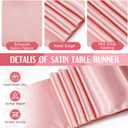 Tudomro 8 Pcs Black and Rose Gold Round Plastic Tablecloth and Satin Table Runner Set 84 Inch Round Covers 12 x 108 Inch Table Runners for Wedding Birthday Party Baby Shower Anniversary