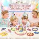 Wooden Birthday Party Cake Play Food Sets for Toddler 2 3 4 5 Year Old Girls Boys Kids Kitchen Accessories Pretend Play Toy Gift Educational Toys