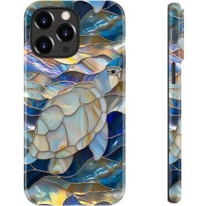 LUHOURI for iPhone 15 Pro Tortoise Shell Phone Case,Wireless Charging Compatible,Dual-Layer - Soft Silicone Inner + Hard Outer Shell,Cute Wildflower Design,Protective Phone Cover for Women