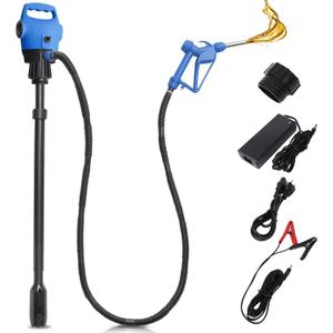 Electric Drum Pump, 55 Gallon AC/DC Drum Transfer Pump with Adjustable Suction Tube, Portable Electric Barrel Transfer System for Oil, Diesel, DEF, Water, Automotive & Industrial Use