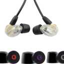 Replacement Memory Foam Ear Tips for Shure SE215 PRO SE215 SE112 SE315 SE425 SE535 SE846 Aonic4 Aonic5 Earphones, Ultimate Comfort, 3 Pairs (Black, SML)