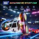 WayEee Remote Control Car for Boys 4-7, 360° Flips Rotating RC Stunt Car with Type-C Charging and LED Lights Strips, 2.4 GHZ Double Sided All Terrain 4WD RC Cars for Girl Boys Christmas Birthday Gift