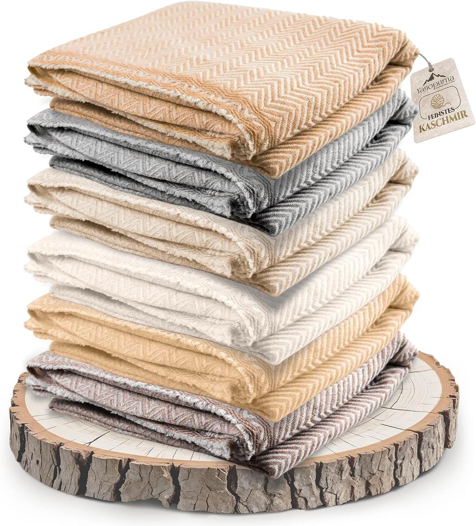 Cashmere Blanket – Hand Woven 100% Cashmere Wool Throw Blanket, 135 x 270 cm – Plain Cozy, and Soft Blanket for Bed, Sofa, or Couch - Made in Nepal