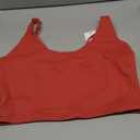 REORIA Butsmooth Women's Basic Sexy Deep Scoop Neck Double Lined Seamless Sleeveless Cropped Cami Tank Yoga Crop Tops (Large, Ribbon Red)