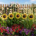 5pcs Sunflowers Yard Wind Spinners Outdoor Decoration Stakes Lawn Ornaments, Lawn Decorations Garden Stakes, Metal Outside Decorations for Metal Yard Art Flower Garden Decor, Sunflower Gift for Women