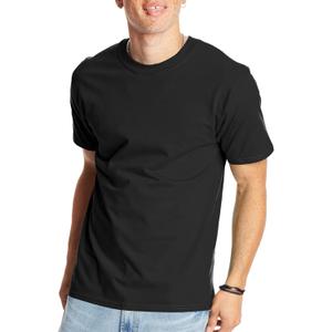 Hanes Beefy-T Crew Neck Short Sleeve T-Shirt Black LG