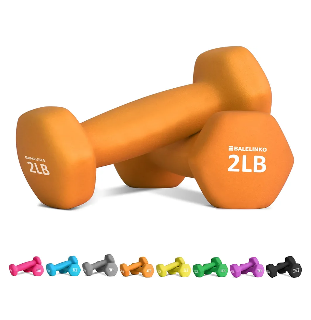 Balelinko Home Gym Equipment Workouts Strength Training Weight Loss Pilates Weights Yoga Sets Weights for Women, Men, Seniors and Youth 2 Lb