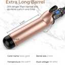 2 Inch Curling Iron Extra Long Barrel for Long Hair, Large Barrel Curling Wand Ceramic Tourmaline with LCD Display,10 Temps, Dual Voltage