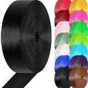 YOGHAVRS Nylon Webbing 1 inch 1.5 inch Nylon Strap Webbing Straps, 3.3 10 25 50 Yards Webbing Strapping for Bags/Lawn Chair/Climbing Outdoors Crafting DIY Gear Repair (Black)