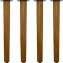 QLLY 28 inch Square Wooden Table Legs, Solid Wood Desk Leg, Walnut