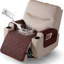 VANSOFY Recliner Chair Covers 100% Waterproof Seat Cover with Arm Reclining Cover Non-Slip Recliner Chair Covers Furniture Protector Washable Slipcover with Pocket for Pets, Dogs(Coffee, 25")