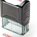 Self Inking Rubber Stamp, Refillable Red Ink Preinstalled - 1.4" x 0.51" X (35 x 8mm) (Confidential)