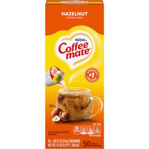 Nestle Coffee mate Liquid Coffee Creamer Singles, Hazelnut, 50 Ct Box, Best By Apr 2026