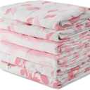 GLLQUEN BABY Receiving Blanket Boy Cotton Muslin Swaddle Blankets Girl Newborn Squares Breathable & Soft Thin Baby Blankets Cloths Double Absorbent Infant Swaddling Wrap - 6 Pack (Flower)