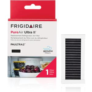 FRIGIDAIRE PAULTRA2 Pure Air Ultra II Refrigerator Air Filter with Carbon Technology to Absorb Food Odors, 3.8 Inch x 1.8 Inch, White, 1 Count