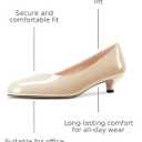 Aachcol Womens Round Toe Kitten Heel Pumps Slip-on Low Heel Office Dress Shoes 1.4 Inches Heels Nude 10 M US