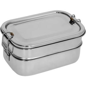 Rectangle Double Decker Stainless Steel Lunch Box