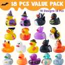 JOYIN 18 PCS Halloween Rubber Ducks, Halloween Ducks for Halloween Goodie Bag Fillers, Rubber Duckies Baby Bath Toys for Halloween Party Favors Decorations, School Classroom Game Prizes