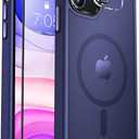 MOCCA Strong Magnetic for iPhone 11 Phone Case,[Compatible with Magsafe][Glass Screen Protector+Camera Lens Protector] Slim Thin Shockproof Cover Case for iPhone 11 6.1 inch, Deep Blue