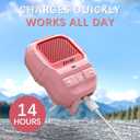 ZIHNIC Wearable Bluetooth Speaker,14H Long Playtime Wireless Speaker, Waterproof IPX7 Rating, Comfortable Speaker for Outdoor Fun (Pink)