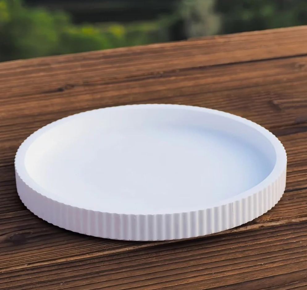 Masked Girl Cut Vase and Striped Disc with Storage Box Gypsum Ornament Silicone Molds DIY Concrete Decoration Resin Mold Crafts