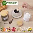 TIPGO Sugar Jar Bath Salt Container 17 oz Glass Jar with Bamboo Lid and Spoon, Sugar Cube Holder and Canister for Countertop, Glass Containers for Coffee Beans, Tea and Overnight Oats (4 Pack)