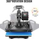 WHUBEFY Heat Press,5 in 1 Tshirt Printing Machine 15"x12" Digital Industrial Heat Transfer Machine,Sublimation Heat Press Machine for T Shirts/Mug/Cap/Plate/DIY