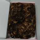 HOOJIH Curly Hair Bun, Messy Bun Hair Piece Elastic Drawstring Large Full Extension Hairpiece Short Synthetic Ponytail Extension for Women - Chocolate Brown with Golden Highlights (Pack of 1)