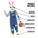 Morph Easter Bunny Costume Adult Rabbit Mascot Dungarees Suit for Easter Costumes Celebrations and Events (X-Large)