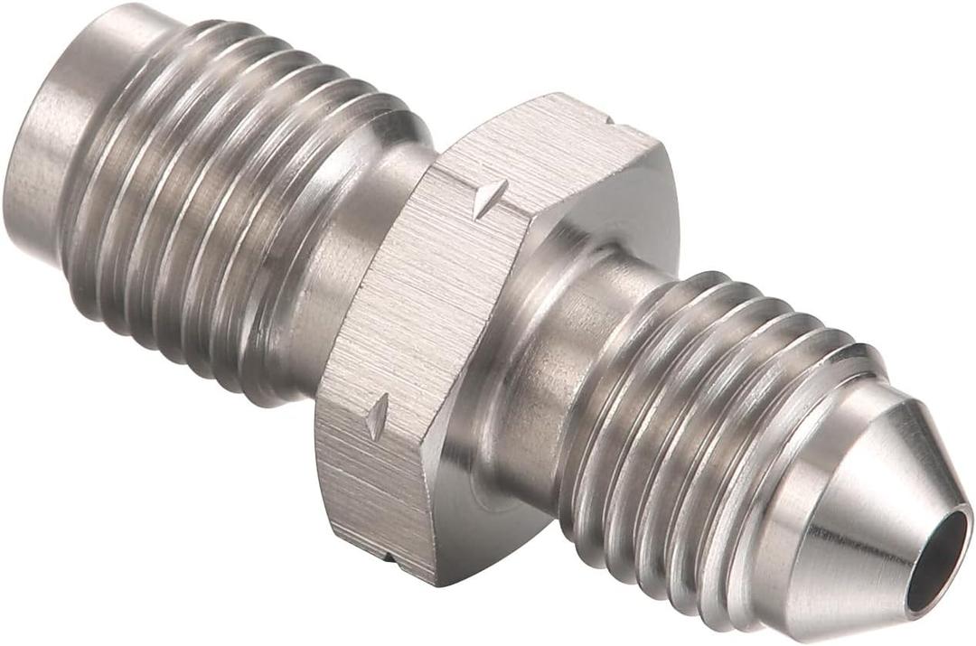 3AN Male to M10x1.0 Metric Inverted Flare Stainless Steel Brake Master Cylinder Adapter Fitting