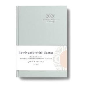 2026 Planner - Weekly and Monthly Planner, January 2026 - December 2026, Linen Hardcover, 2026 Calendar Planner Book with Tabs, Aesthetic, Perfect for Office Home School Supplies (Green, A5)