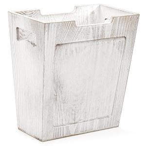TOPZEA Wood Trash Can, Farmhouse Wastebasket with Handle Rustic Wooden Waste Basket Rectangular Small Decorative Garbage Container Trash Bin for Bathroom, Kitchen, Bedroom, Office, Living Room Decor