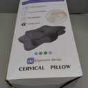 Cervical Neck Pillow for Pain Relief Sleeping, Contour Memory Foam Pillows, Ergonomic Side Sleeper Pillows for Adults, Cooling Orthopedic Neck Support Pillow for Back Stomach Sleepers (Queen Size-24.8''Lx14.96''Wx5.78''H, Dark Grey&grey)