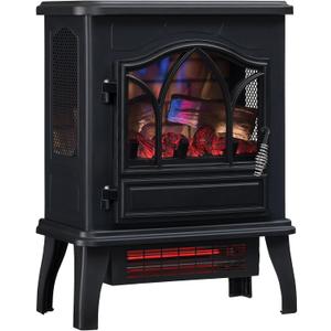 duraflame 3D Infrared Quartz Electric Fireplace Stove Heater, Black