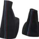 Priprilod Black Faux Suede Shift & E Brake Boots Black Compatible with BMW 3 Series E36 1991-1998 Compatible with E46 1999 2000 2001 2002 2003 2004 2005