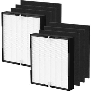 FLT5900 Filter J Replacement For G-Guardian AC5900WCA & AC5900WDLX Air Purifier 99.97% Powerful Filtration Includes 2 White Filters and 6 FLT21CB4 Activated Carbon Pre-Filters