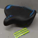 Oversized Bike Seat for Men & Women Comfort, Extra Wide Bicycle Seat Cushion, Comfortable Wing Padded, Large Replacement Bike Saddle for Peloton Bike, Stationary Exercise Bike, City Bike, Ebike (Blue)
