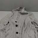 Mens Casual Shawl Collar Cardigan Sweater Slim Fit Cable Knit Button Up Sweaters with Pockets (Medium, Light Gray)