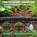 MIXC Drip Irrigation System with 100FT 1/4" Soaker Hose - 80% Water Savings, Weeping Tech for Deeper Root Watering, Garden Kit with 10FT 1/2" Tubing for Raised Beds, Vegetables, Lawn, Greenhouse
