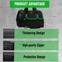 FASTECH 20 Inch Tool Bag With Comfortable Shoulder Straps, Waterproof Wide Mouth Tool Kit, Large Tool Bag Tool Storage Package For Men/Women (20IN Green)